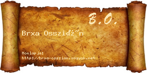 Brxa Osszián névjegykártya